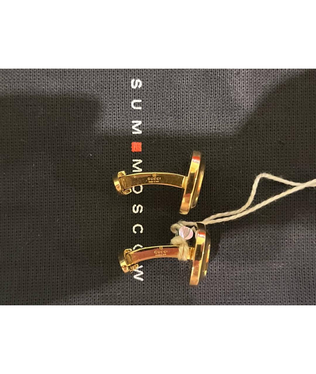 GUCCI Черные запонки из желтого золота, фото 7