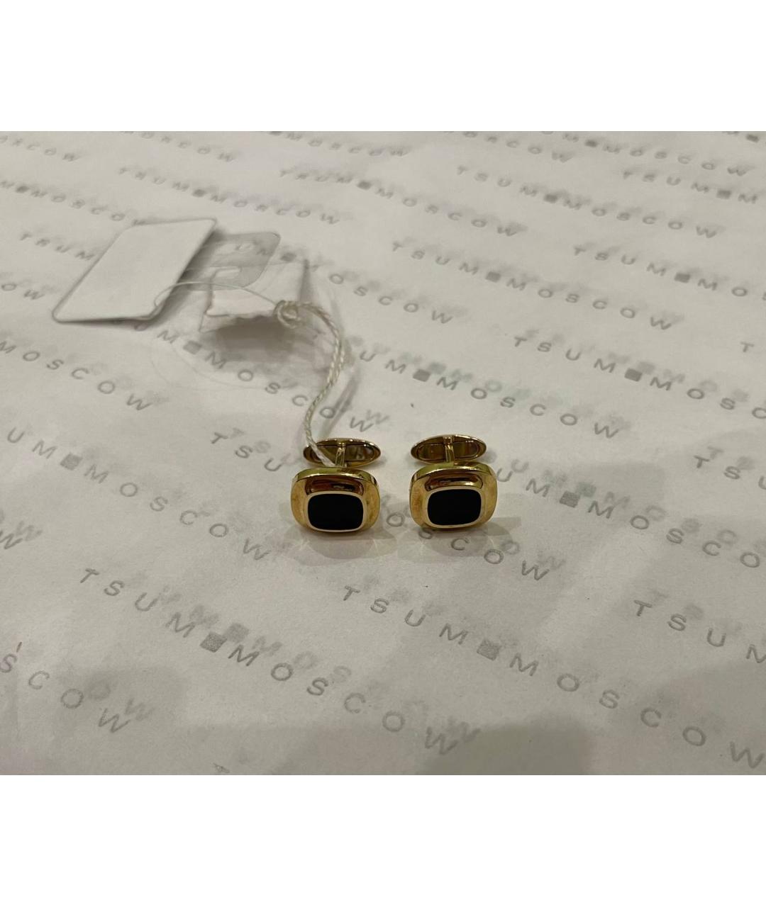GUCCI Черные запонки из желтого золота, фото 2