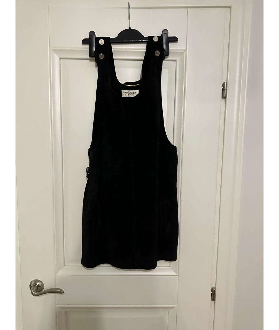 SAINT LAURENT Черный замшевый сарафан, фото 6
