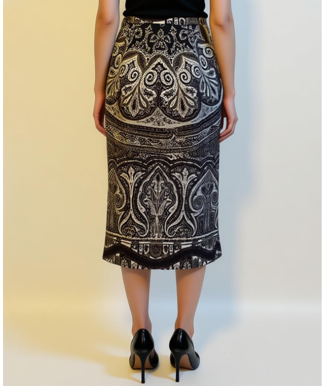 ETRO Коричневая шерстяная юбка миди, фото 3