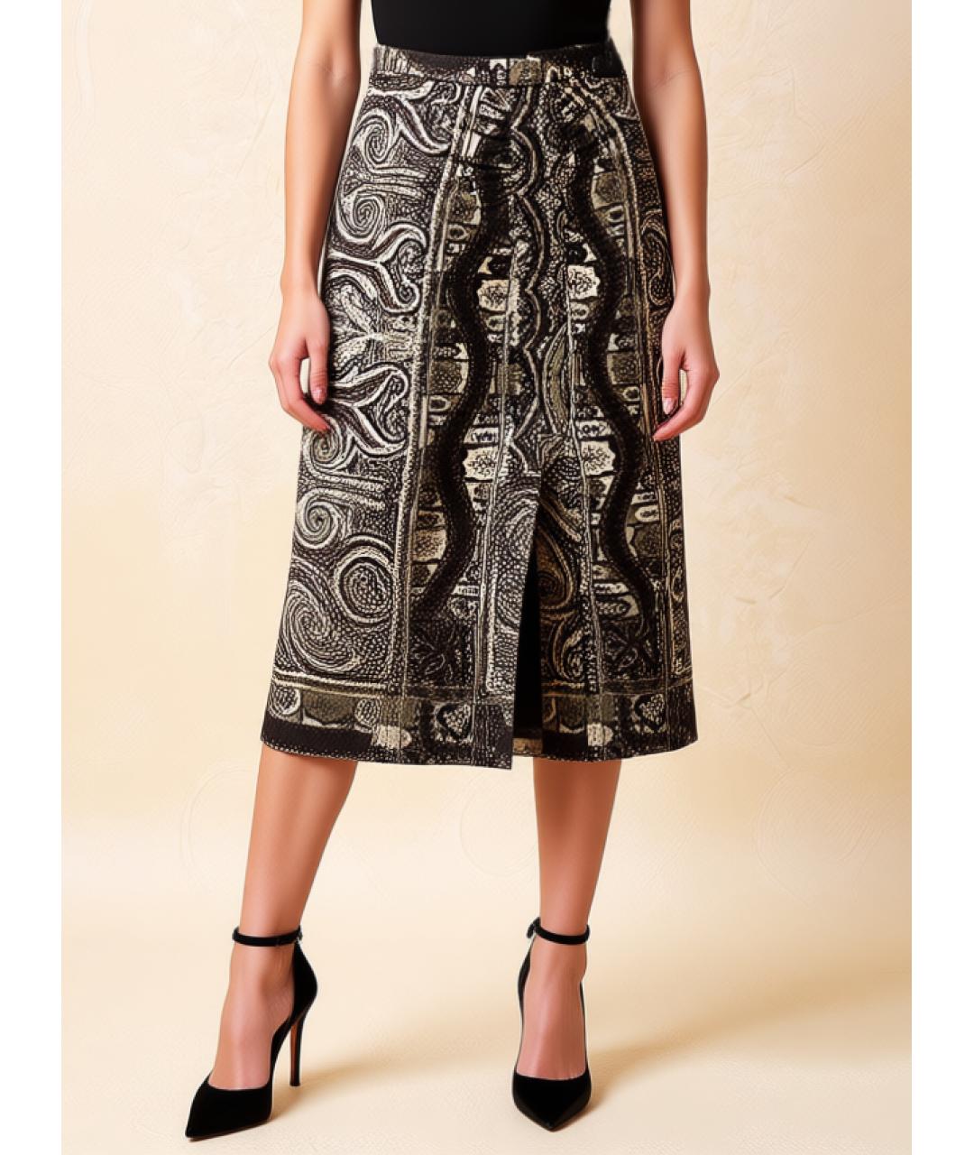 ETRO Коричневая шерстяная юбка миди, фото 2