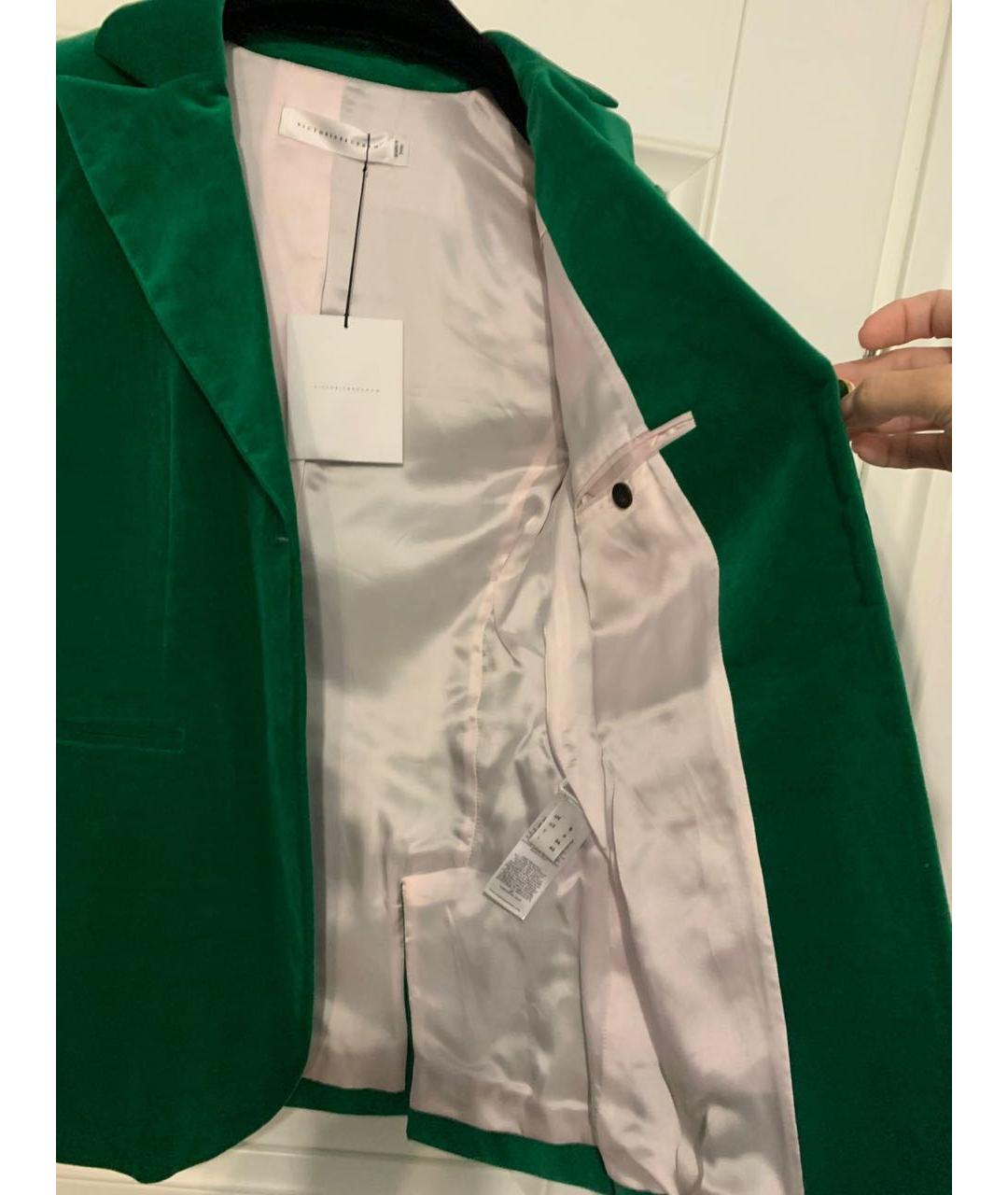 VICTORIA BECKHAM Зеленый бархатный жакет/пиджак, фото 3