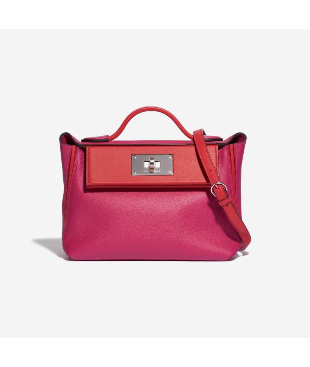 HERMES Фуксия кожаная сумка через плечо, фото 5