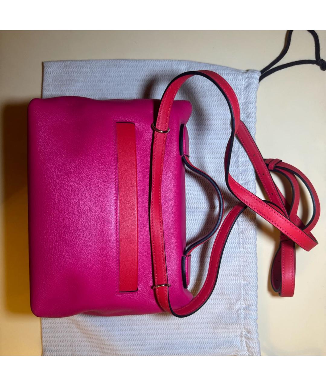 HERMES Фуксия кожаная сумка через плечо, фото 3