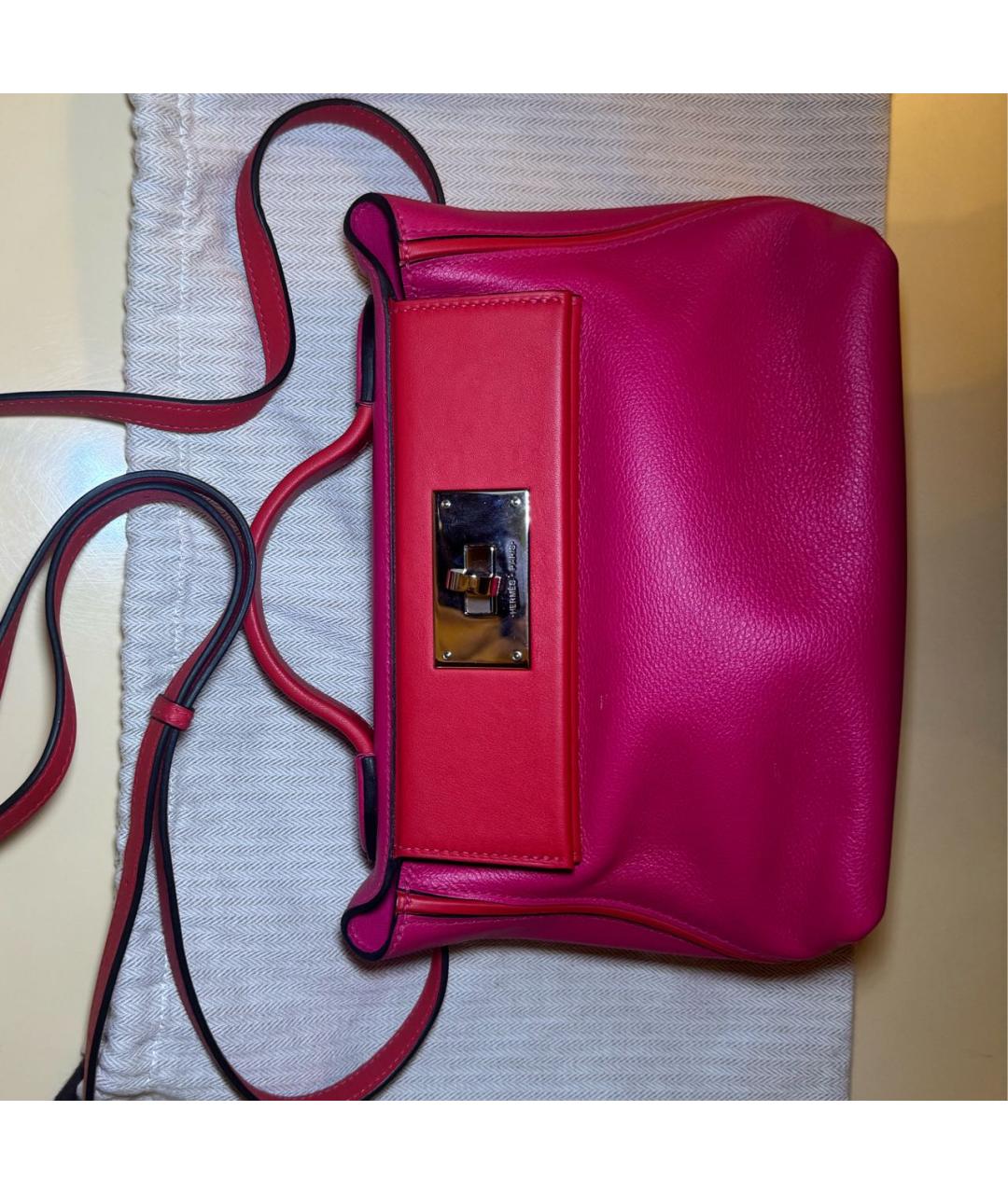 HERMES Фуксия кожаная сумка через плечо, фото 2