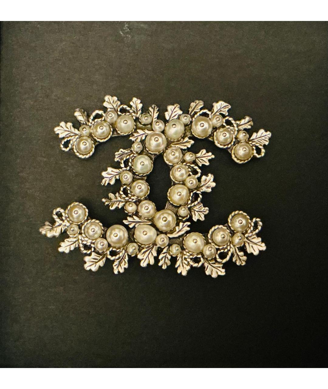CHANEL Серебряная металлическая булавка / брошь, фото 3