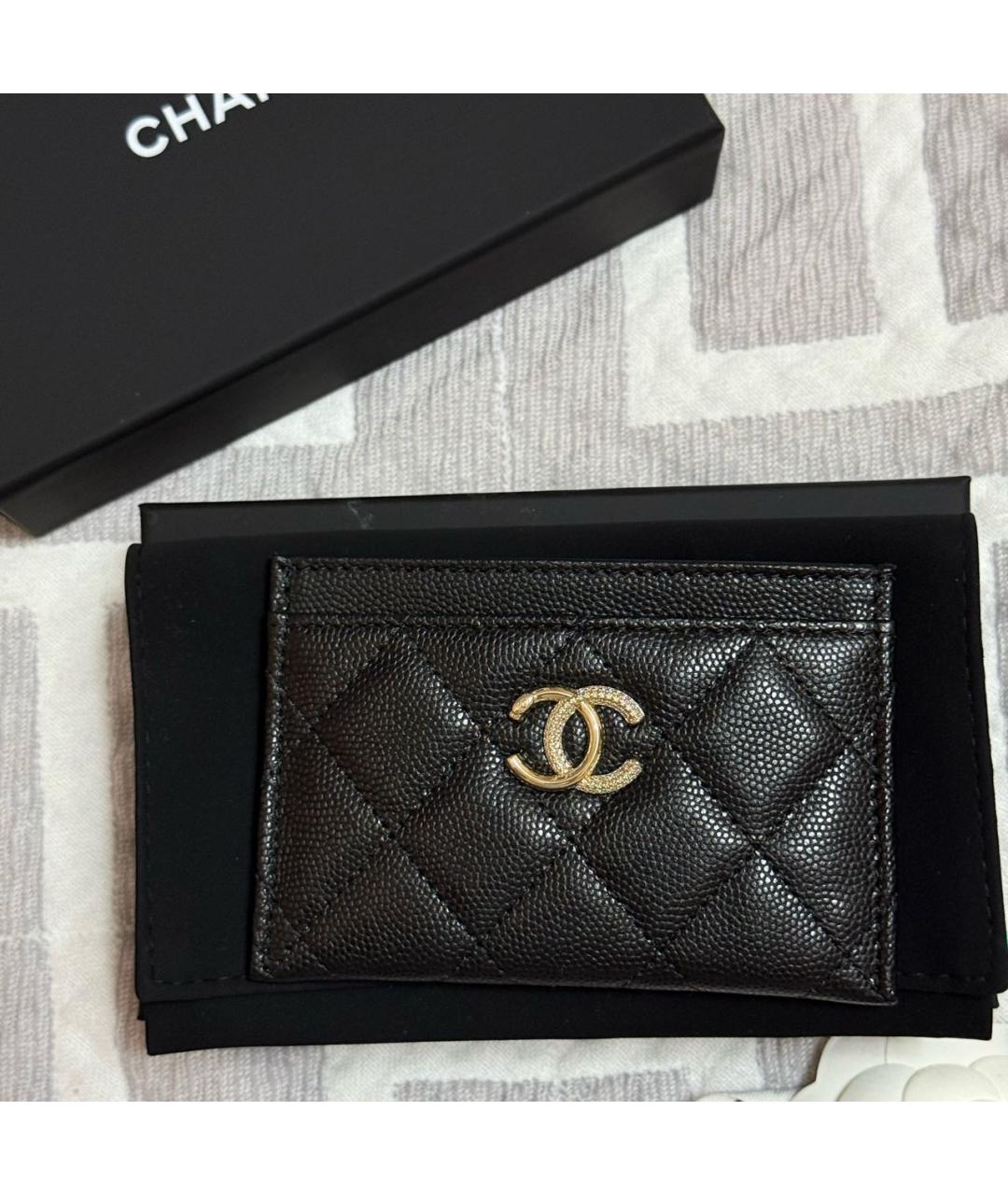 CHANEL Черный кожаный кардхолдер, фото 9