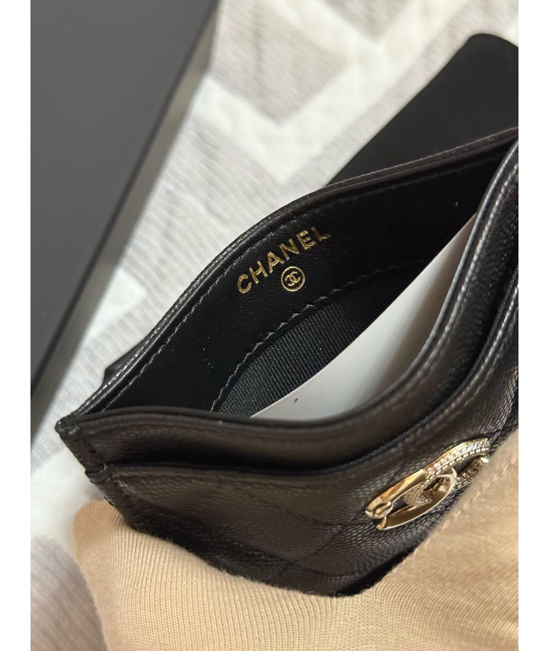 CHANEL Черный кожаный кардхолдер, фото 6