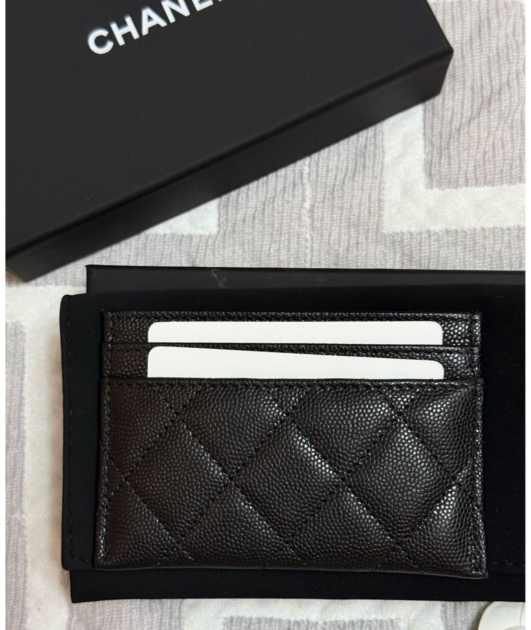 CHANEL Черный кожаный кардхолдер, фото 2