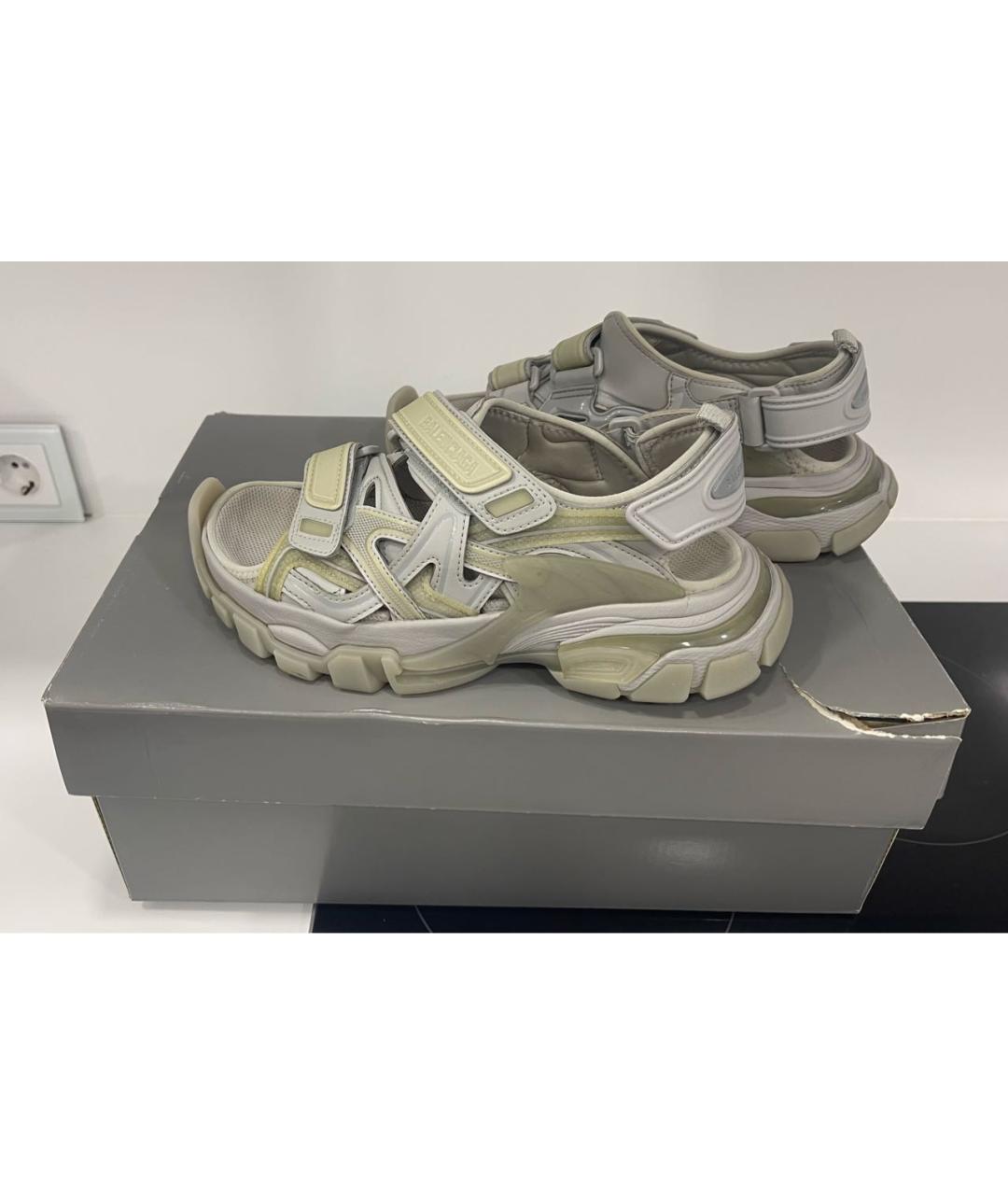 BALENCIAGA Серые синтетические сандалии, фото 8