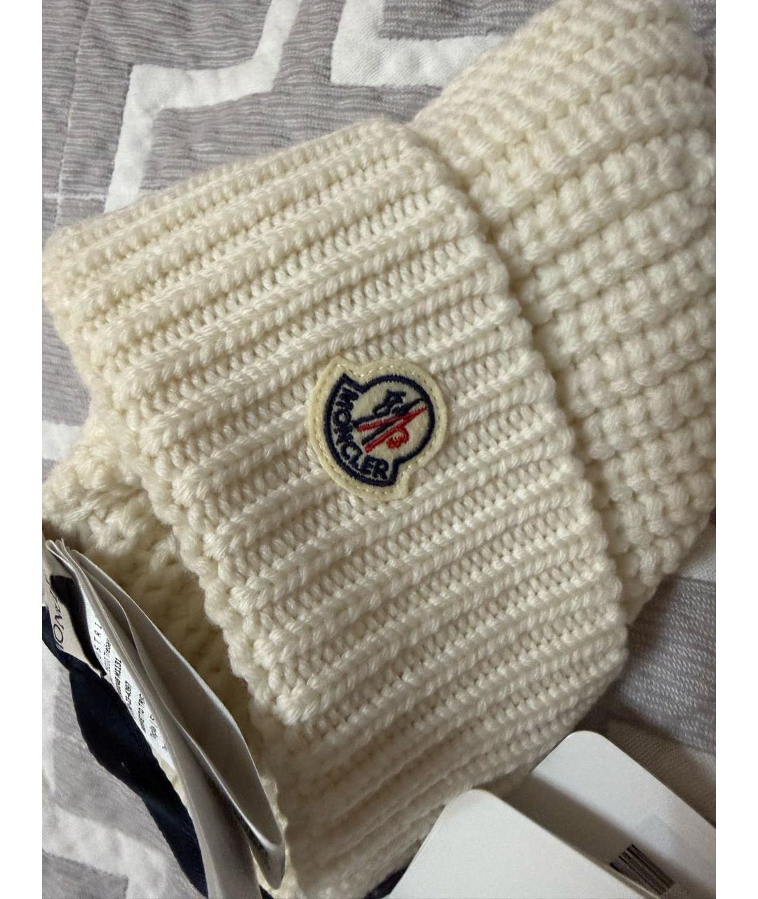 MONCLER Бежевая шерстяная шапка, фото 4