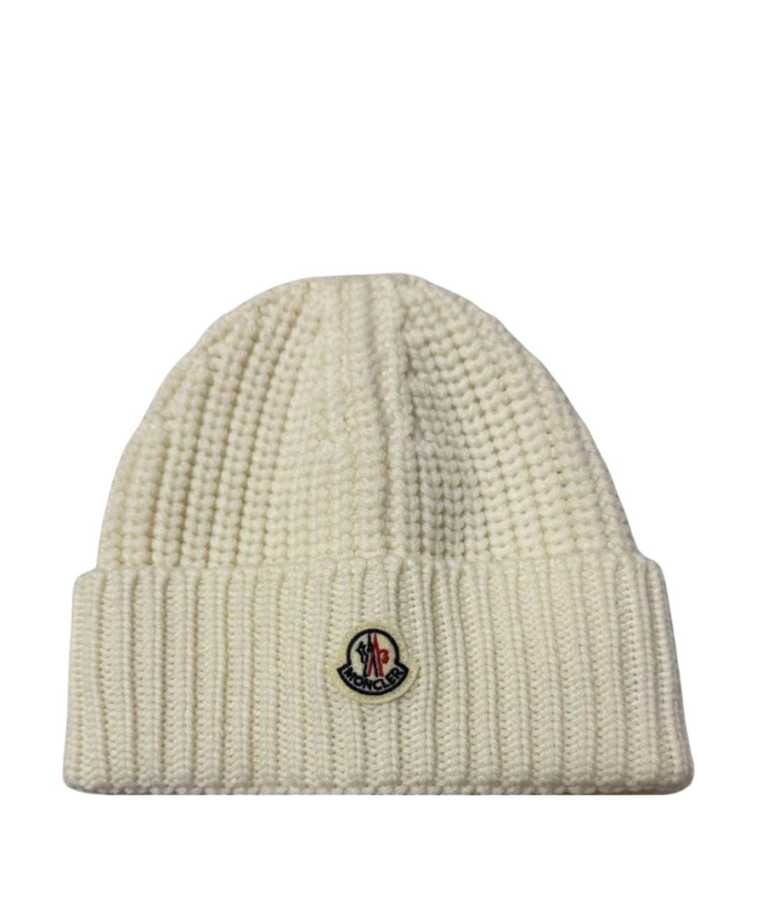 MONCLER Бежевая шерстяная шапка, фото 1