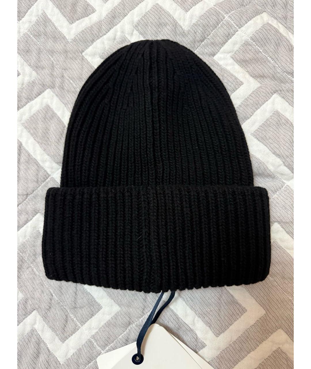 MONCLER Черная шерстяная шапка, фото 2