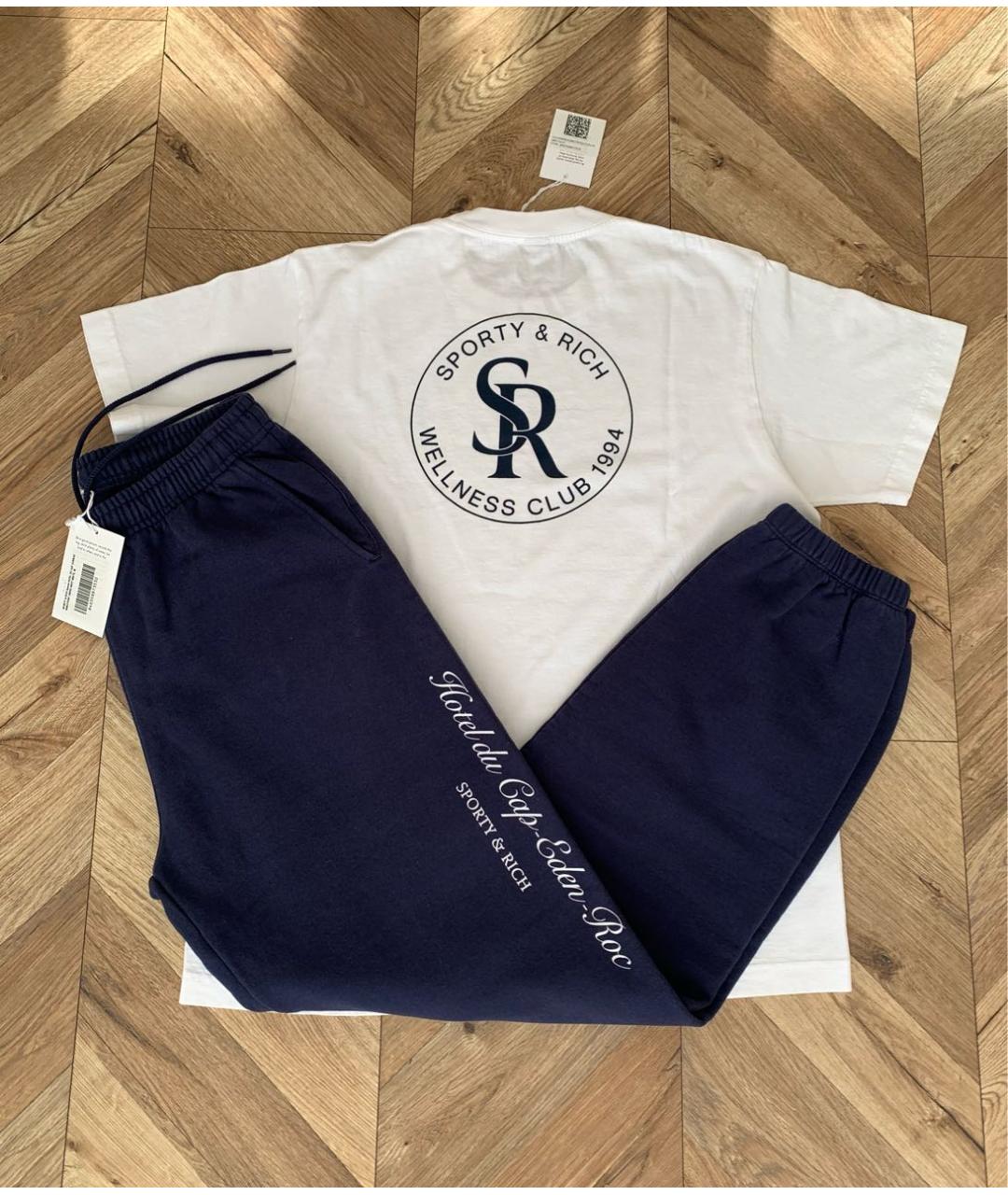 SPORTY AND RICH Белый хлопковый спортивные костюмы, фото 4