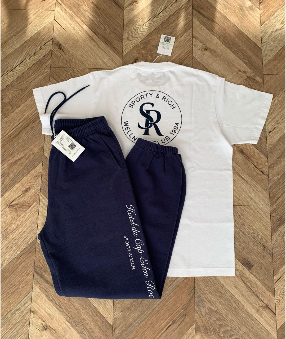 SPORTY AND RICH Белый хлопковый спортивные костюмы, фото 3