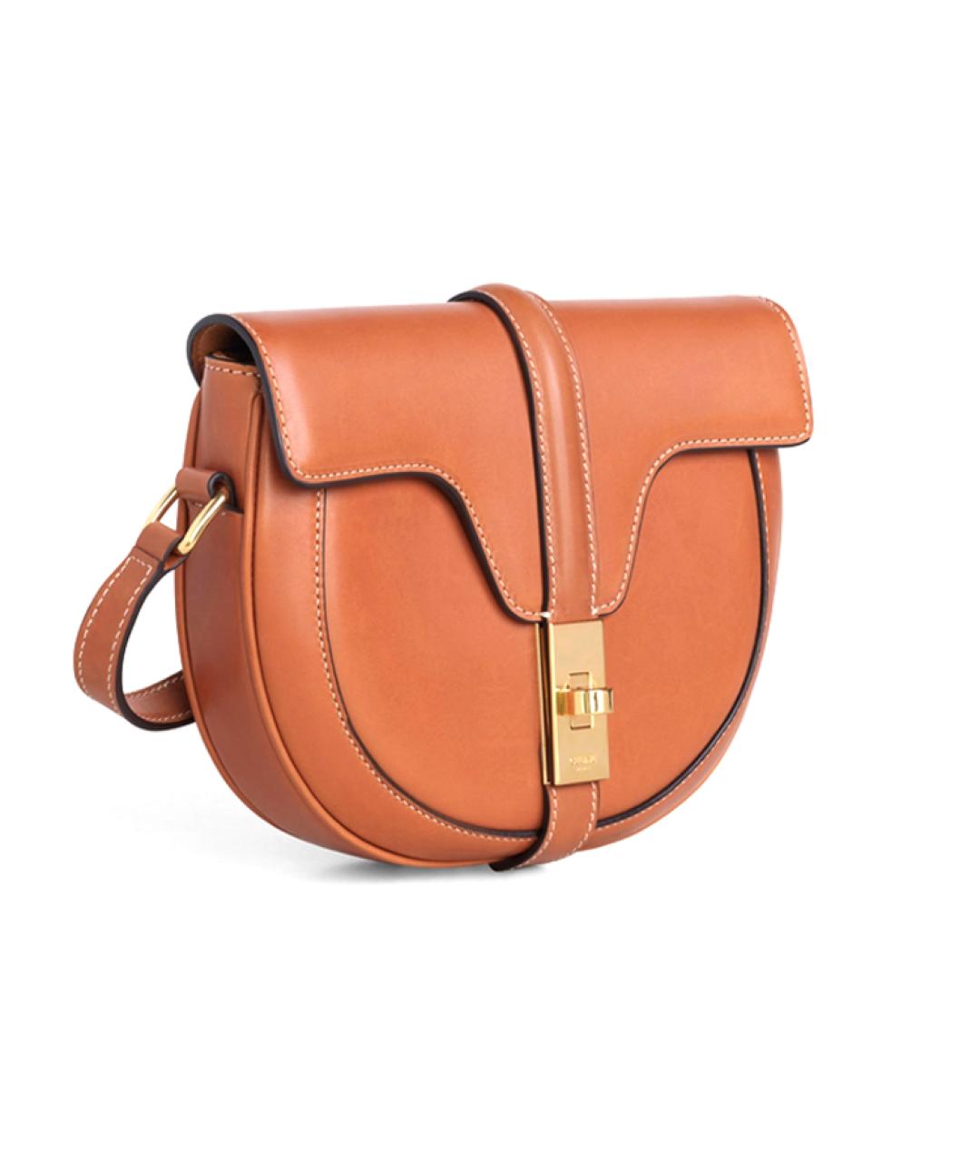 CELINE Коричневая кожаная сумка через плечо, фото 2