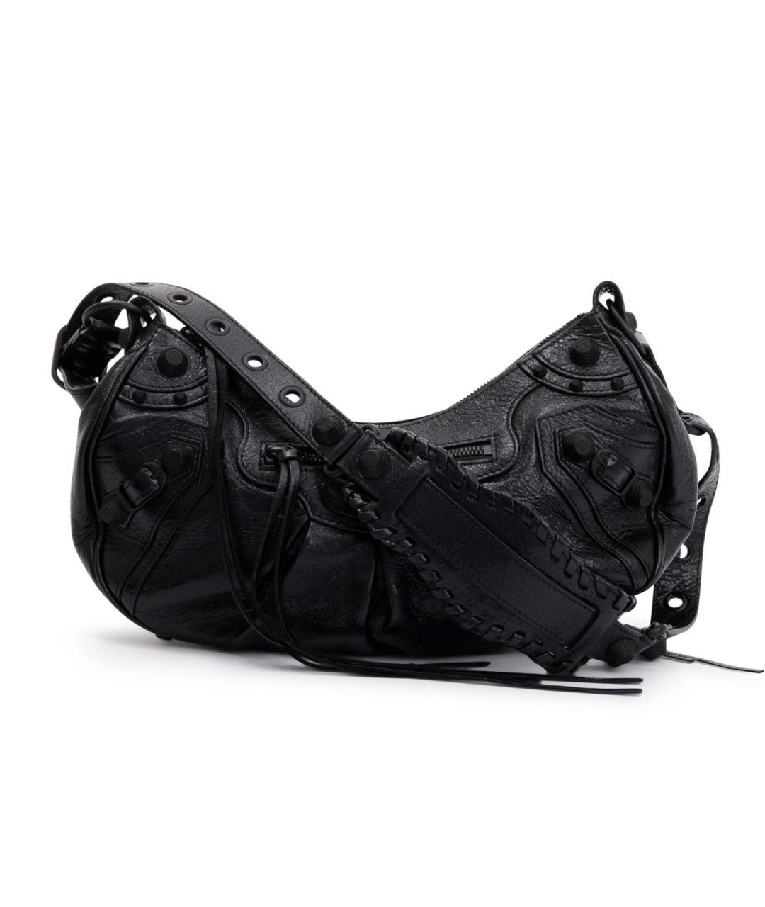 BALENCIAGA Черная кожаная сумка через плечо, фото 3