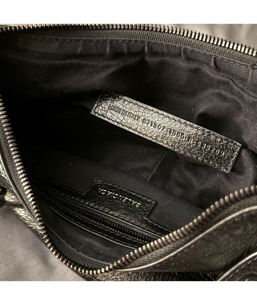 BALENCIAGA Черная кожаная сумка через плечо, фото 7