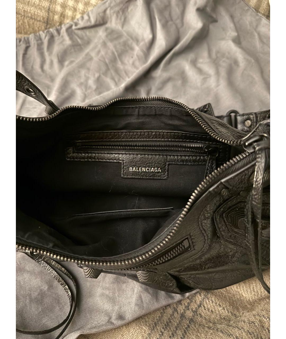 BALENCIAGA Черная кожаная сумка через плечо, фото 8