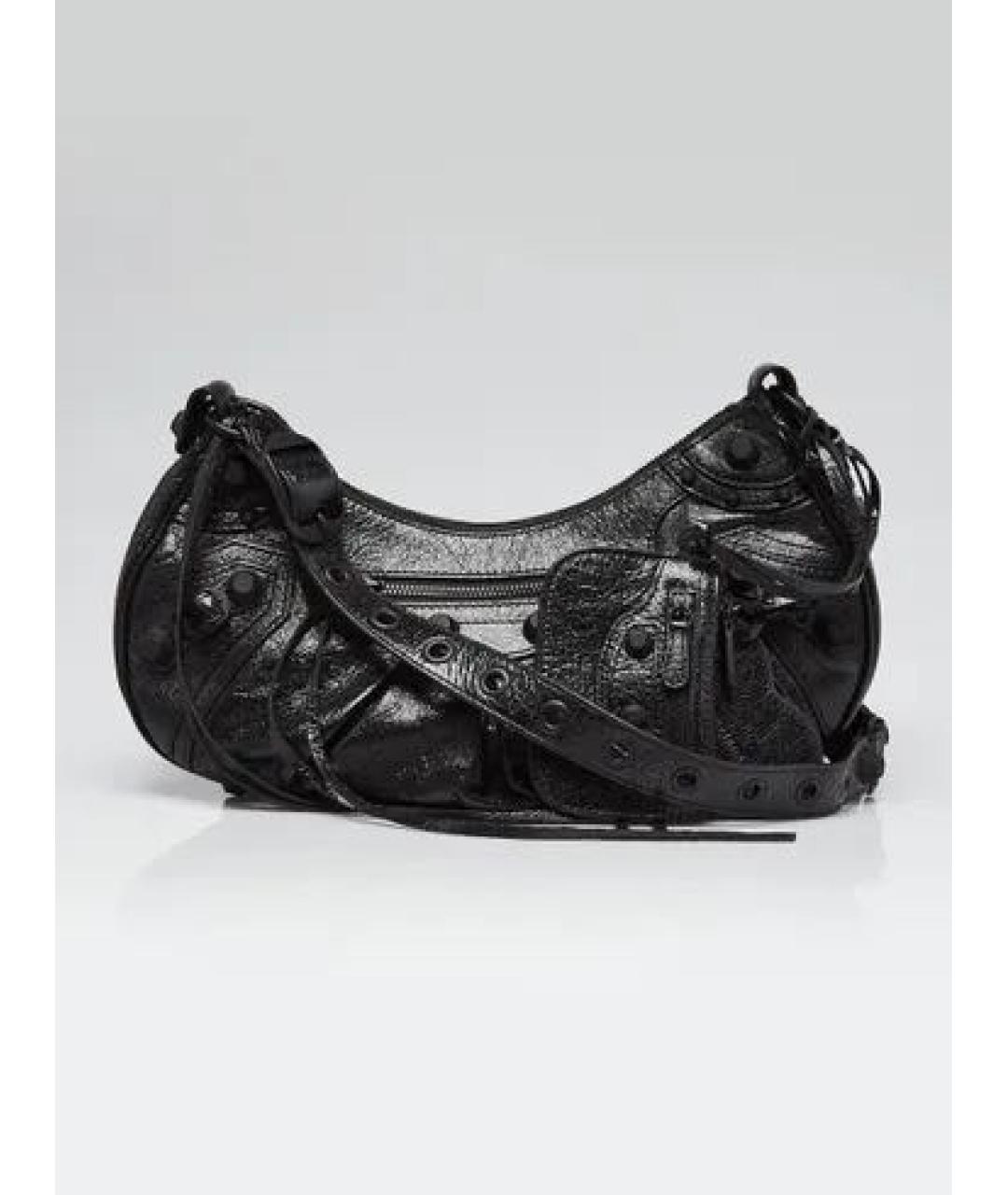 BALENCIAGA Черная кожаная сумка через плечо, фото 2