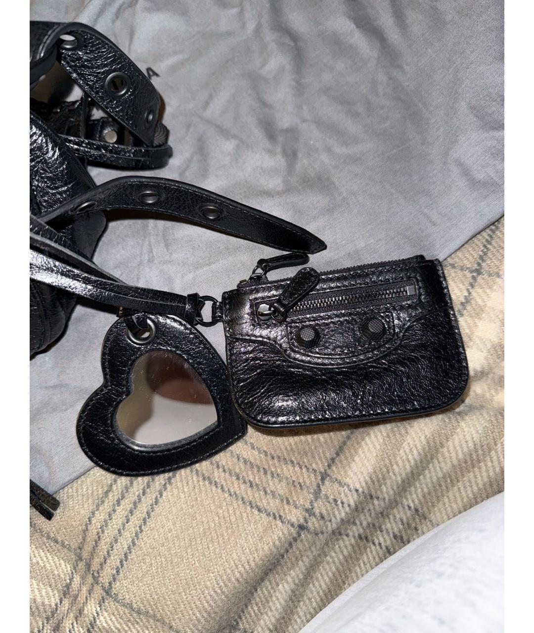 BALENCIAGA Черная кожаная сумка через плечо, фото 6