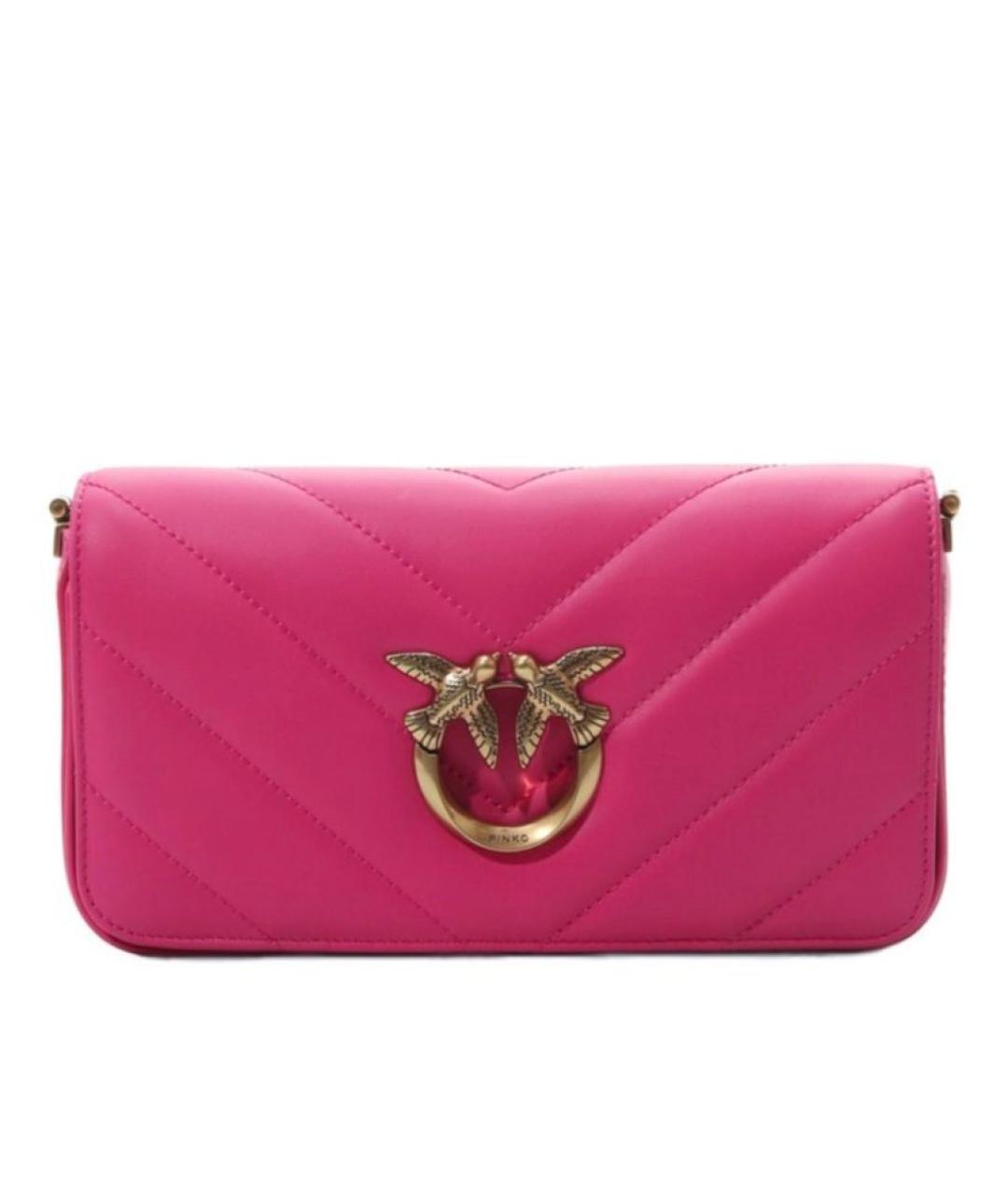 PINKO Фуксия кожаная сумка через плечо, фото 5