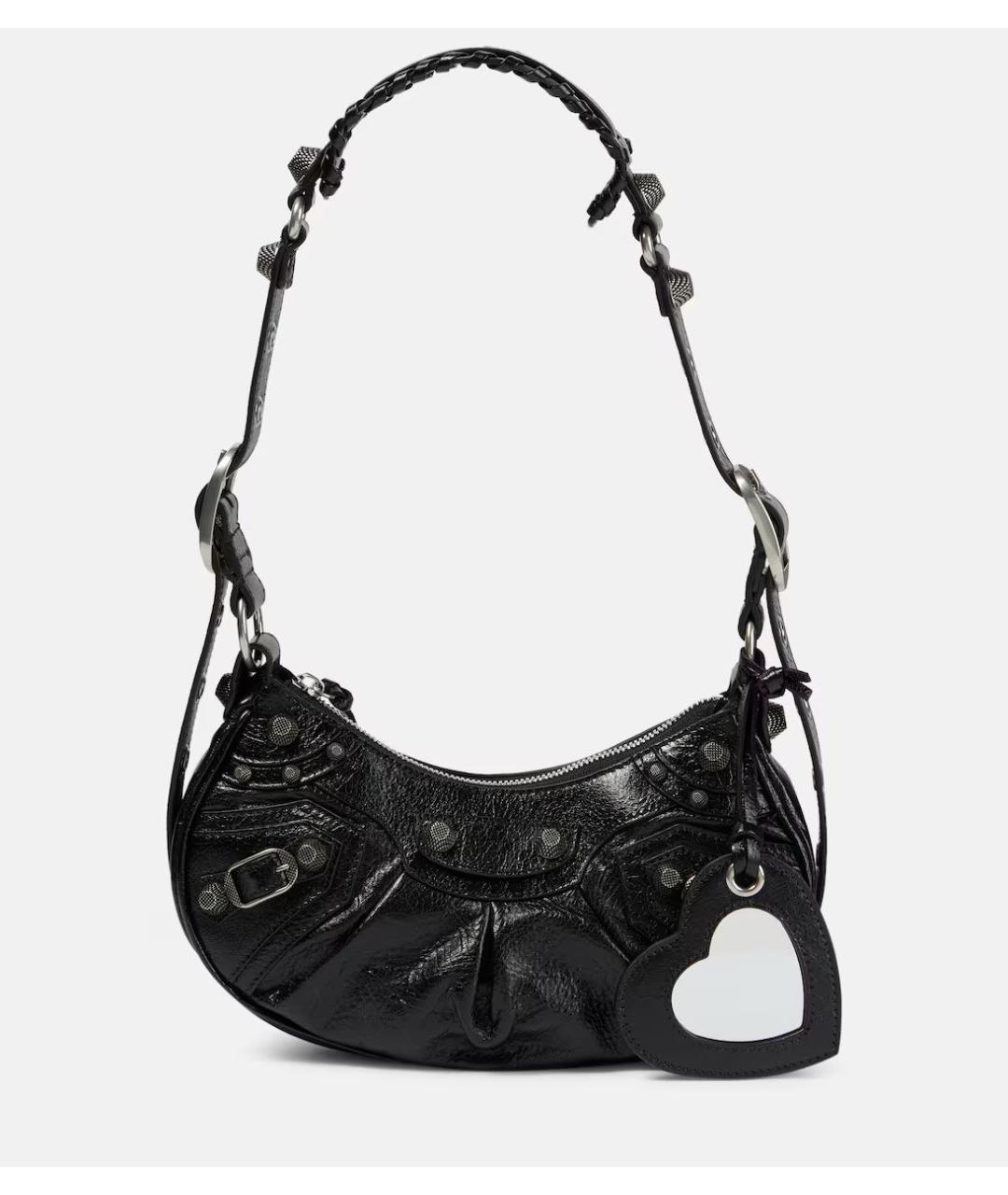 BALENCIAGA Черная кожаная сумка через плечо, фото 7