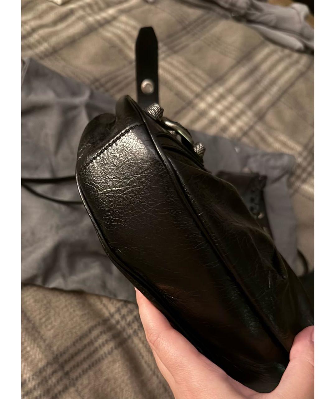 BALENCIAGA Черная кожаная сумка через плечо, фото 5