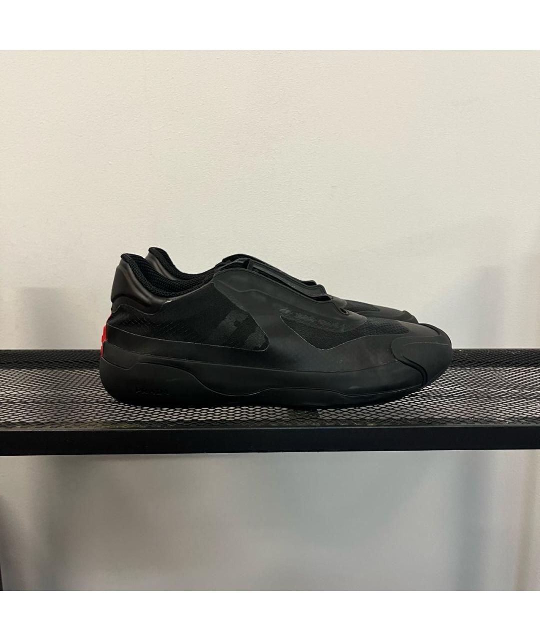 PRADA Черные синтетические кроссовки, фото 8