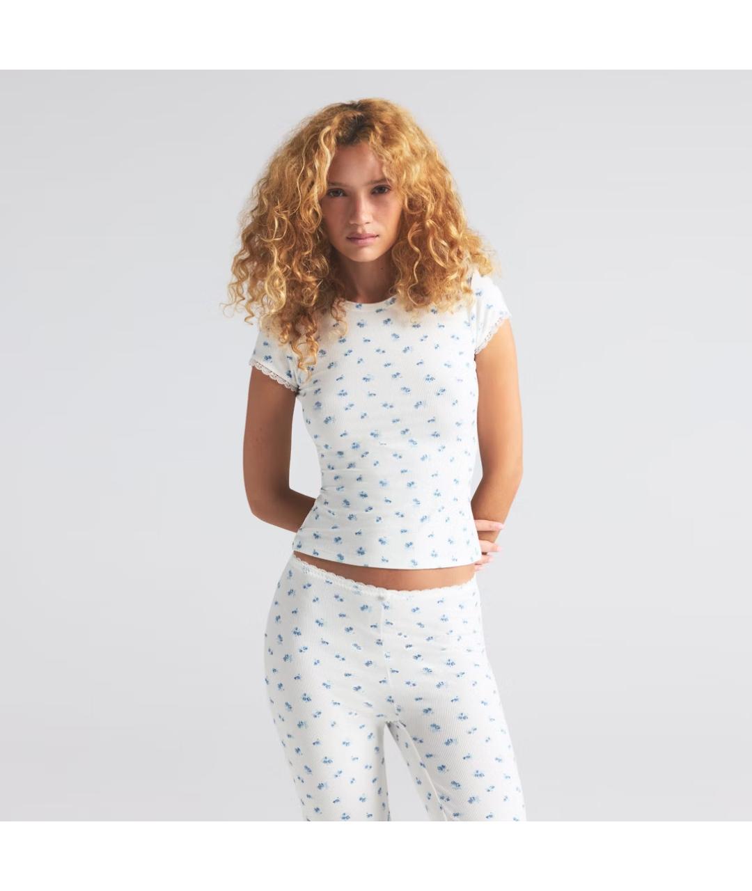 SKIMS Белая хлопковая футболка, фото 2