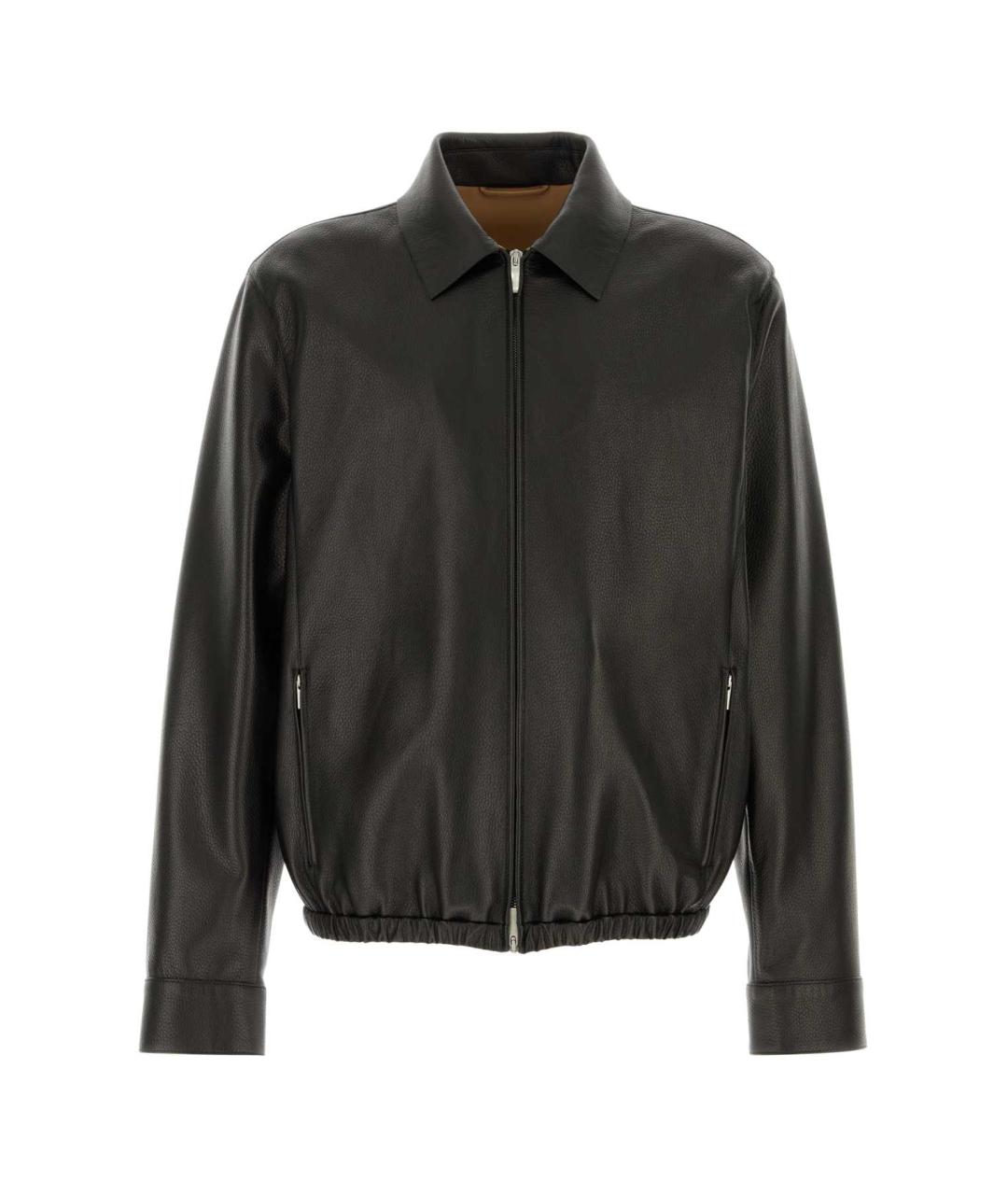 FERRAGAMO Коричневая кожаная куртка, фото 1