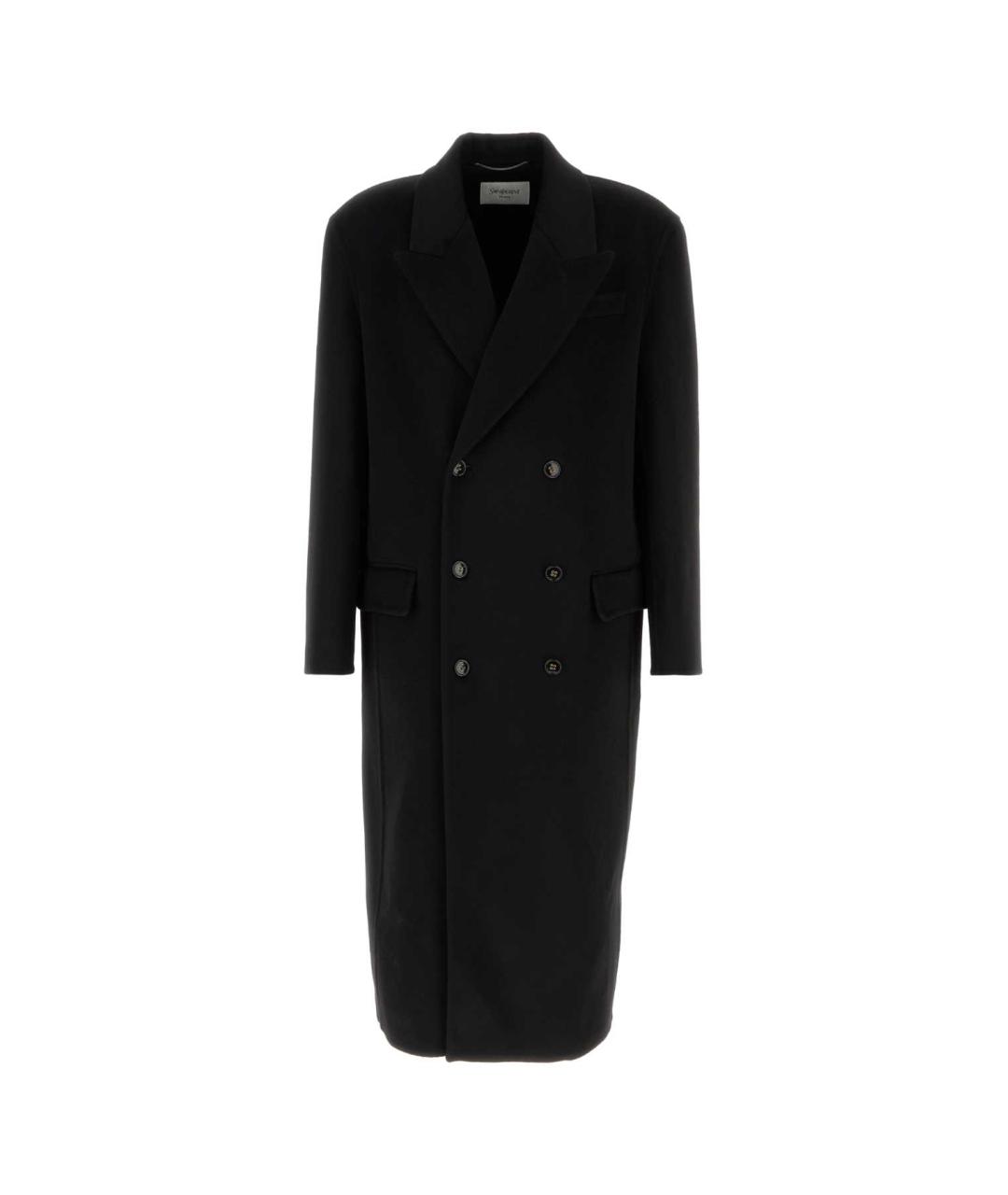 SAINT LAURENT Черное кашемировое пальто, фото 1