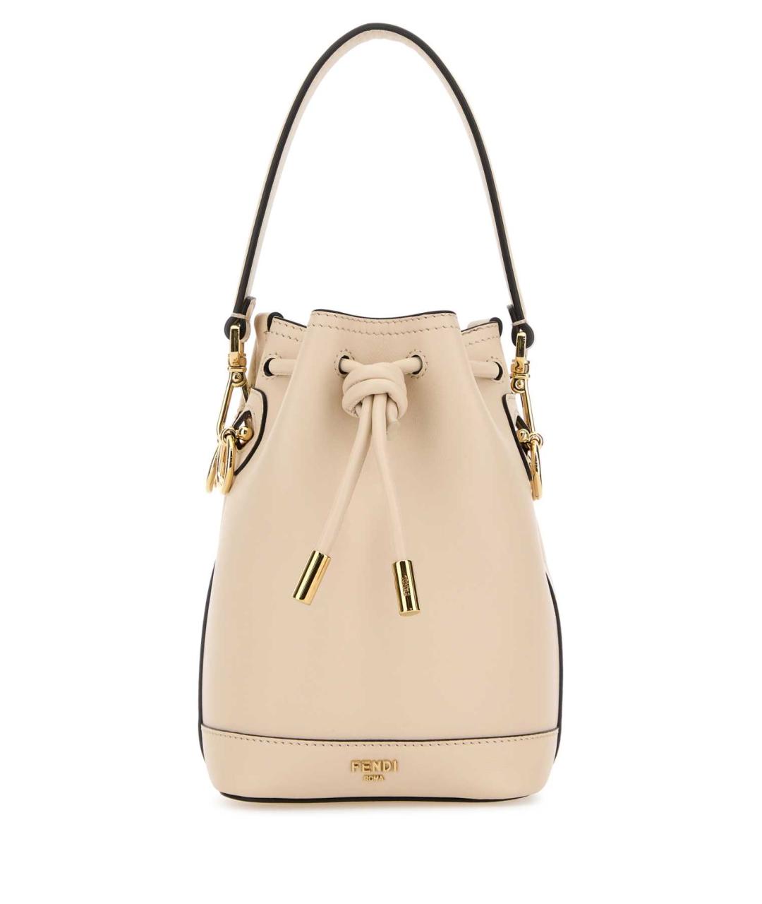 FENDI Белая кожаная сумка с короткими ручками, фото 1