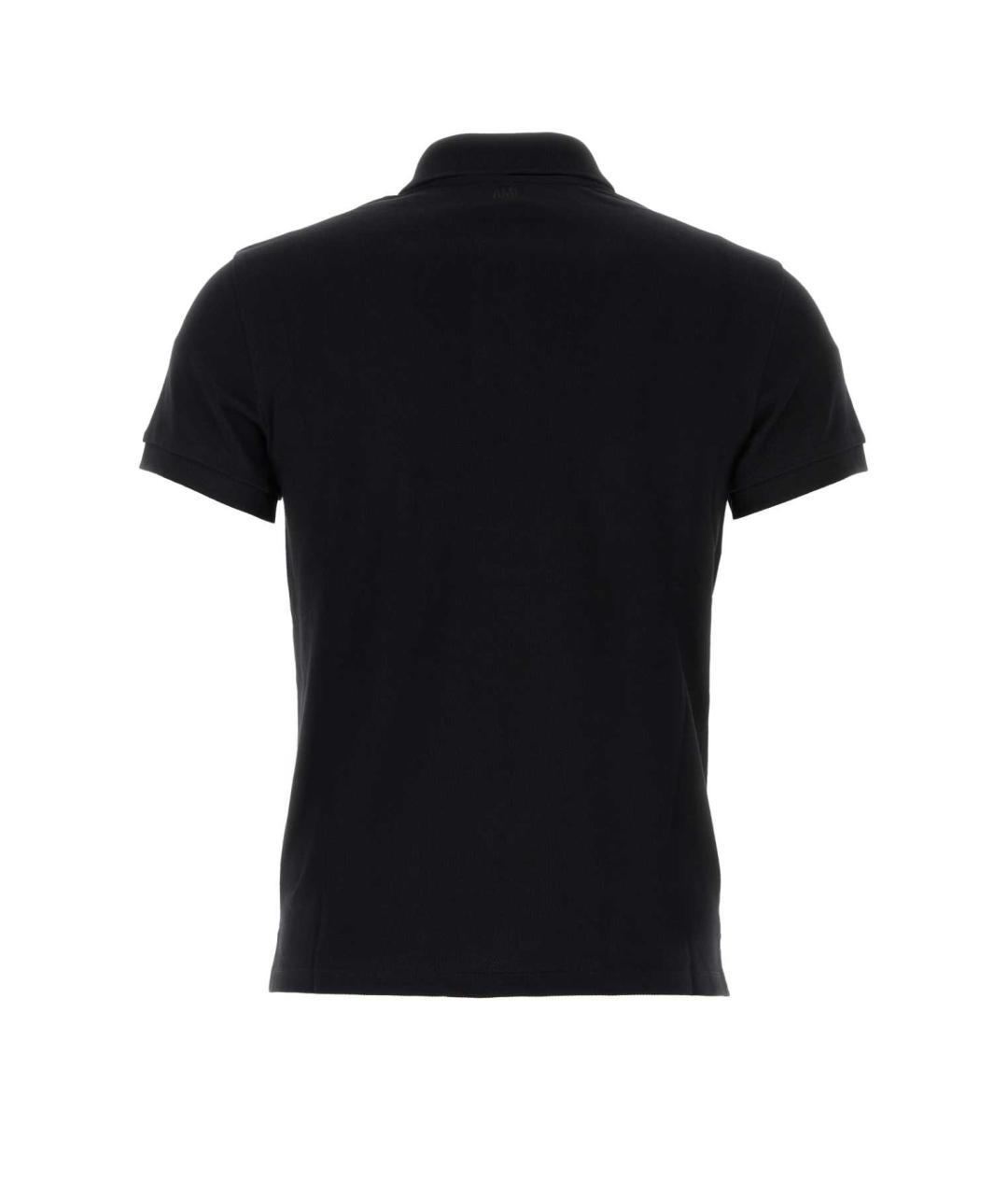 Ami Paris Черное хлопковое поло с коротким рукавом, фото 2