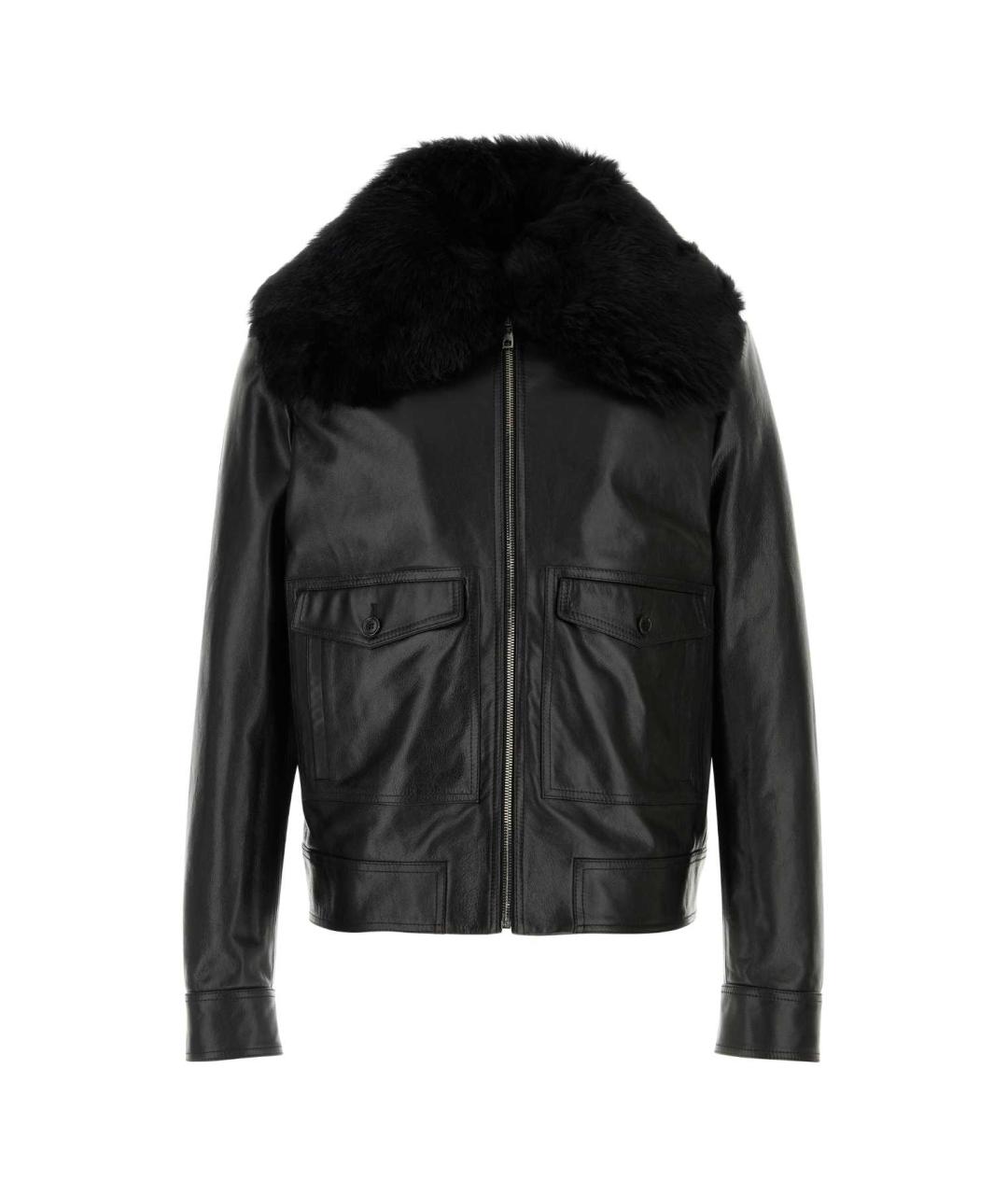 DOLCE&GABBANA Черная кожаная куртка, фото 1