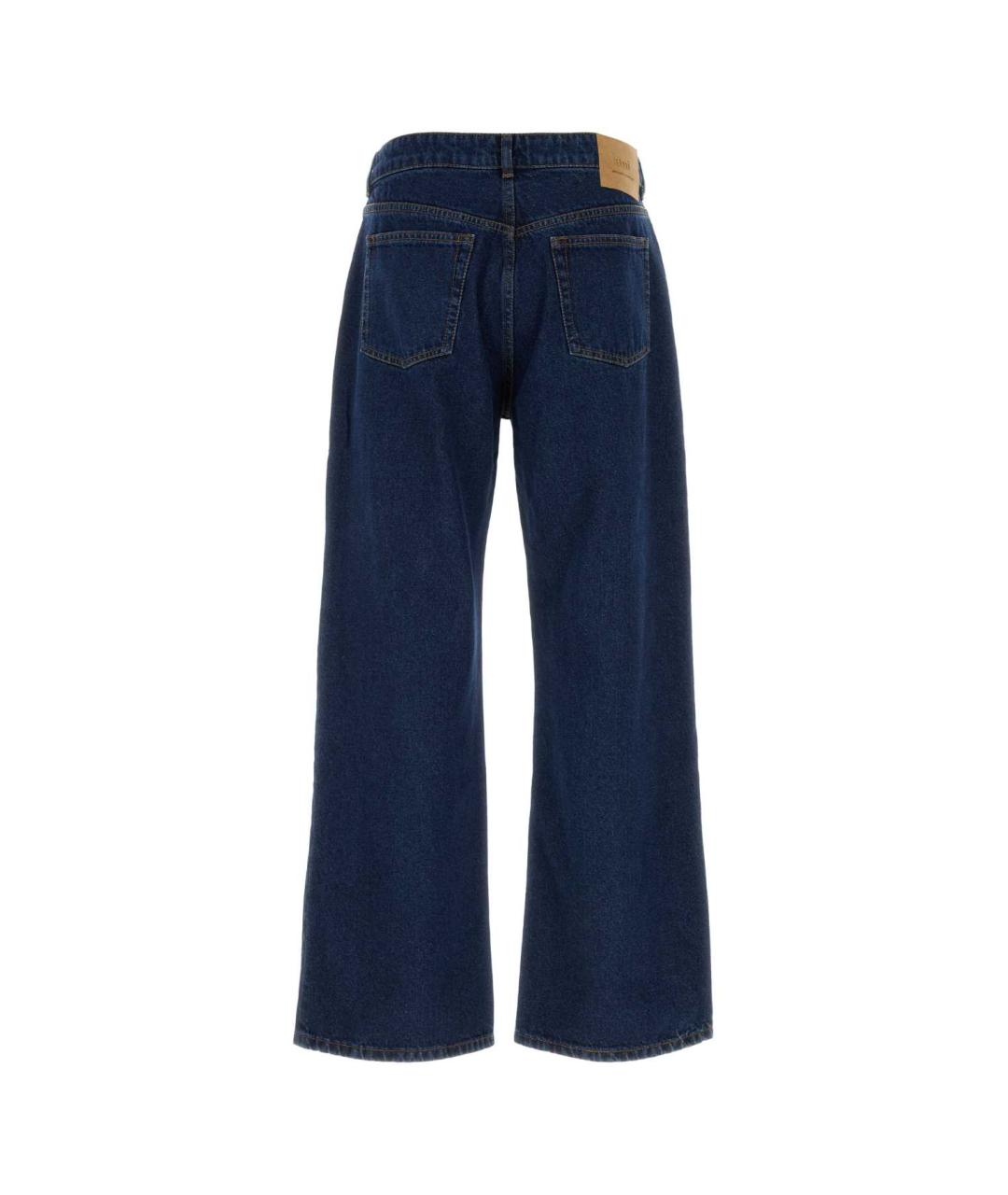 Ami Paris Синие хлопковые прямые джинсы, фото 2