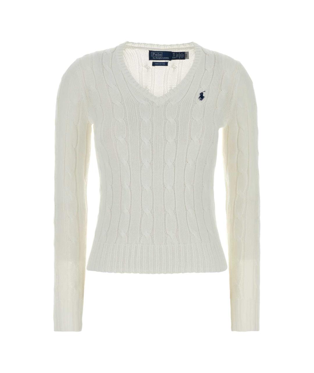 POLO RALPH LAUREN Белый хлопковый джемпер / свитер, фото 1