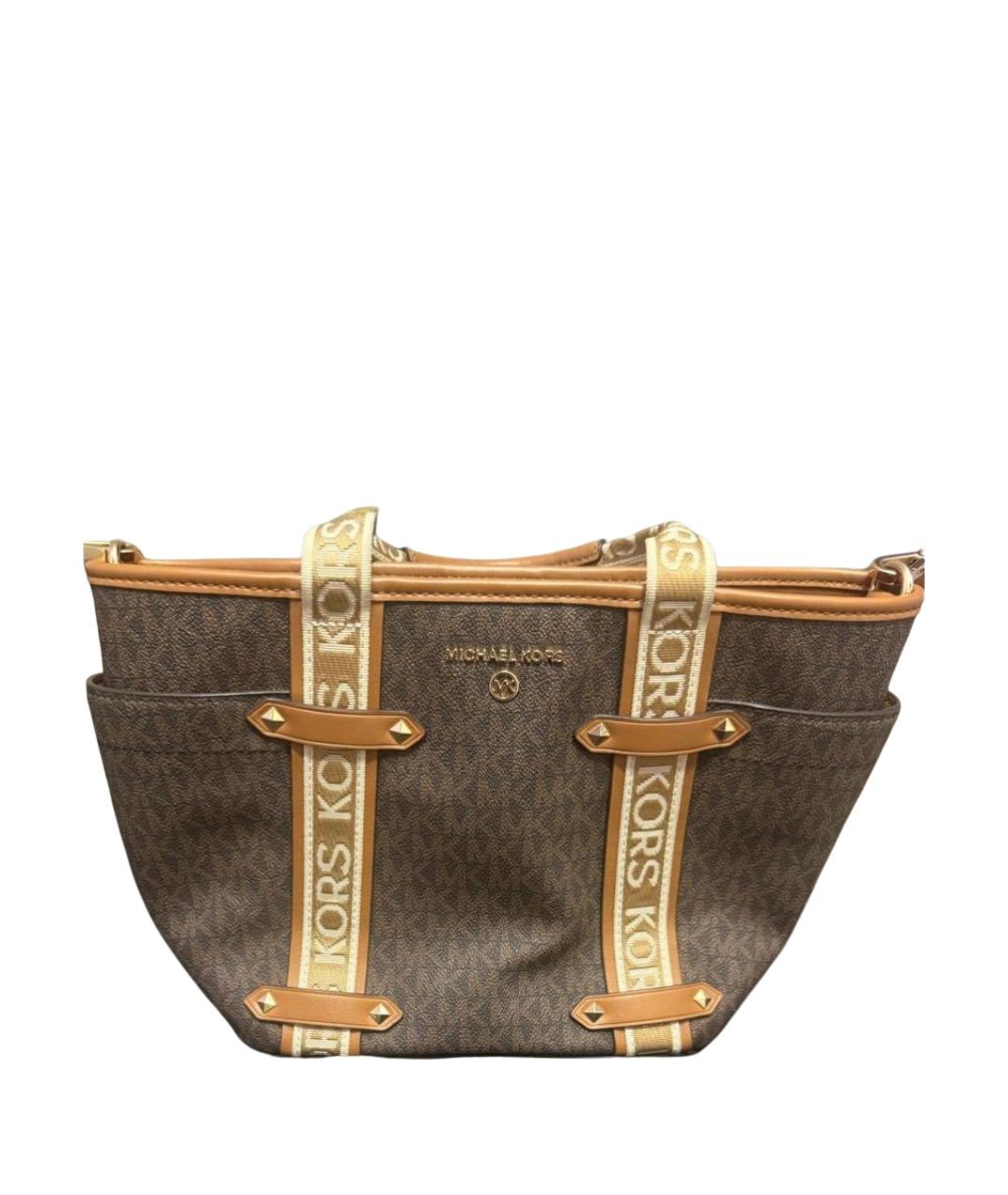 MICHAEL KORS Коричневая кожаная сумка с короткими ручками, фото 1