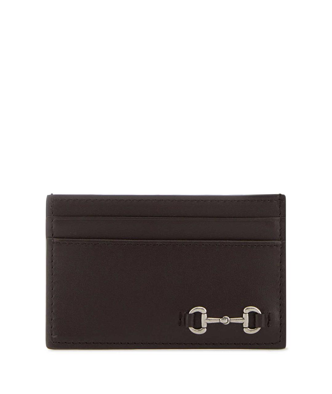 GUCCI Коричневый кожаный кардхолдер, фото 1