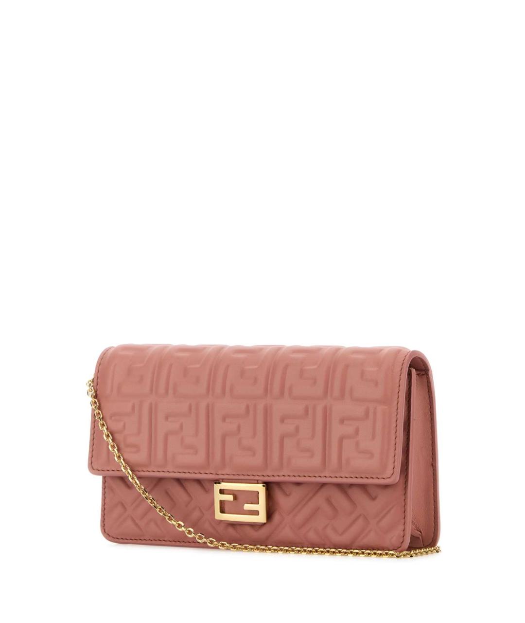 FENDI Розовый кожаный кошелек, фото 2