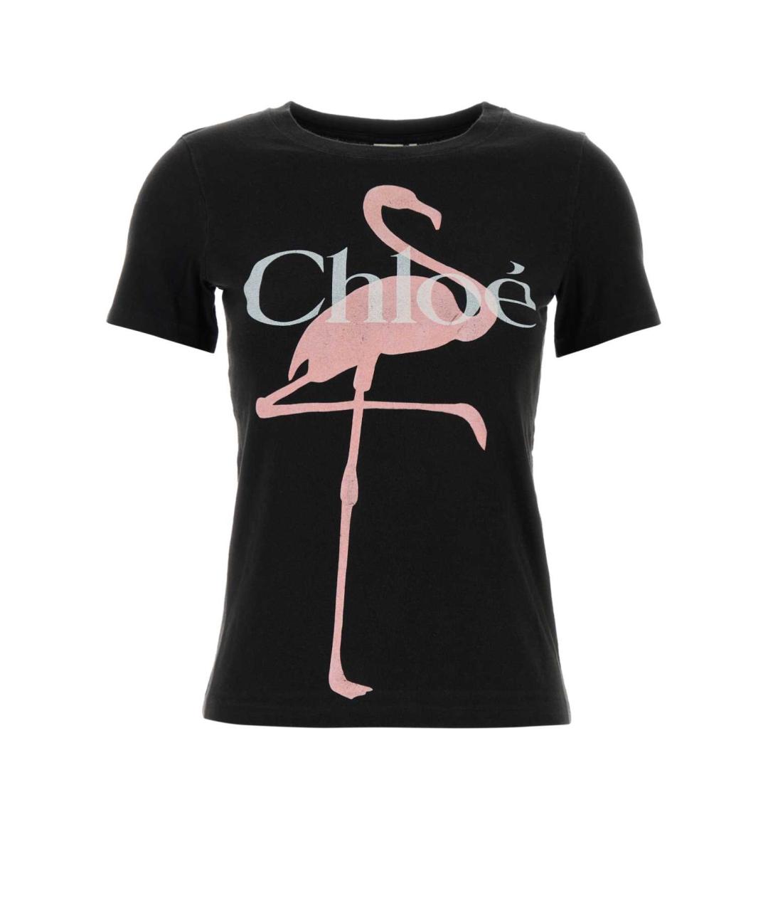 CHLOE Черная хлопковая футболка, фото 1