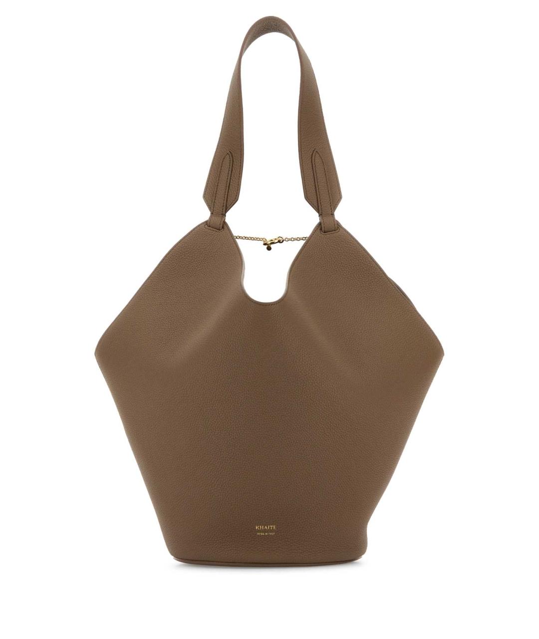 KHAITE Коричневая кожаная сумка через плечо, фото 1