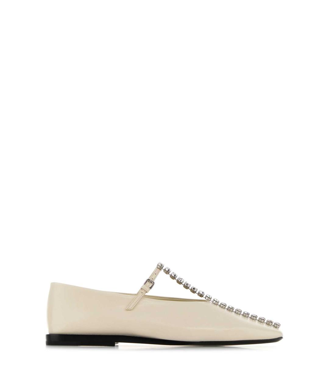 JIL SANDER Белые кожаные балетки, фото 1