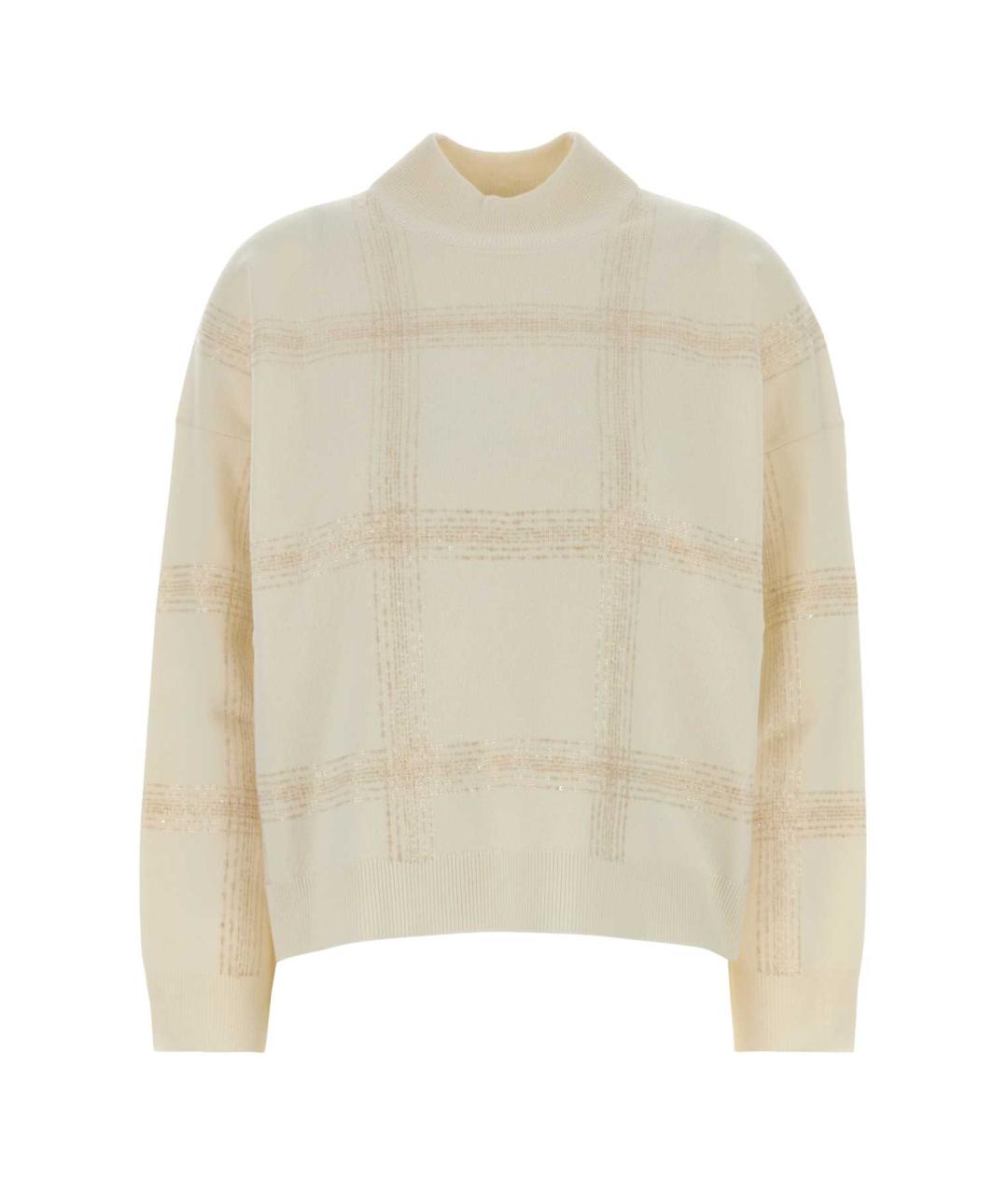 BRUNELLO CUCINELLI Бежевый шерстяной джемпер / свитер, фото 1