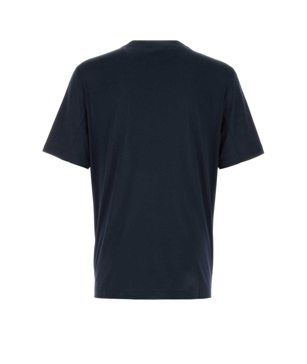BRUNELLO CUCINELLI Синяя хлопковая футболка, фото 2