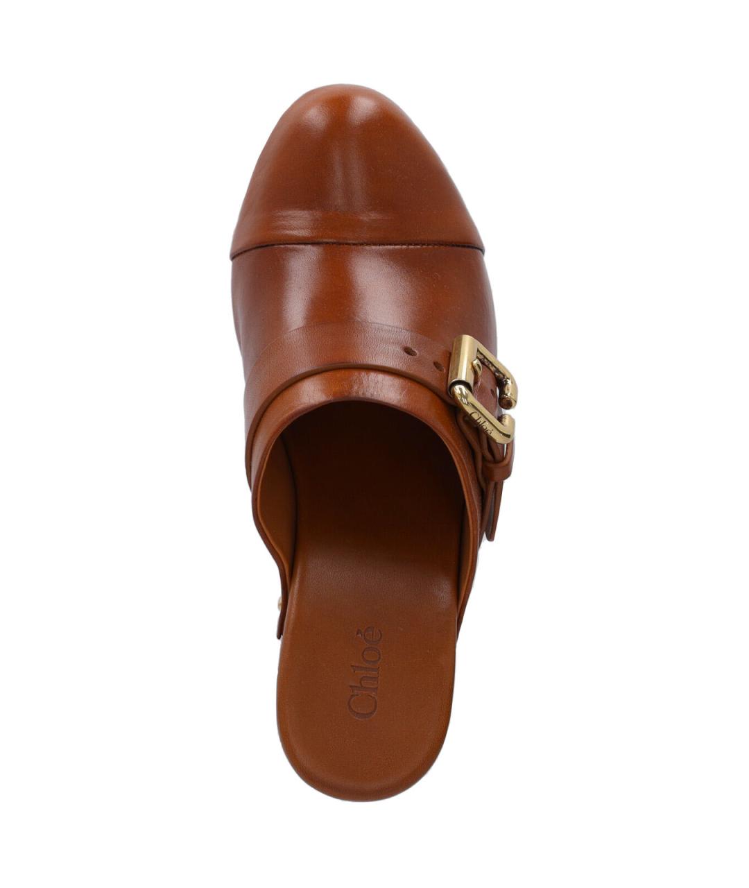 CHLOE Коричневые кожаные мюли, фото 5