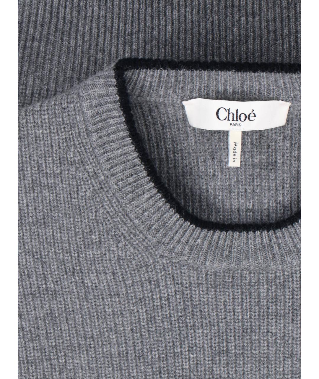 CHLOE Серый шерстяной джемпер / свитер, фото 4