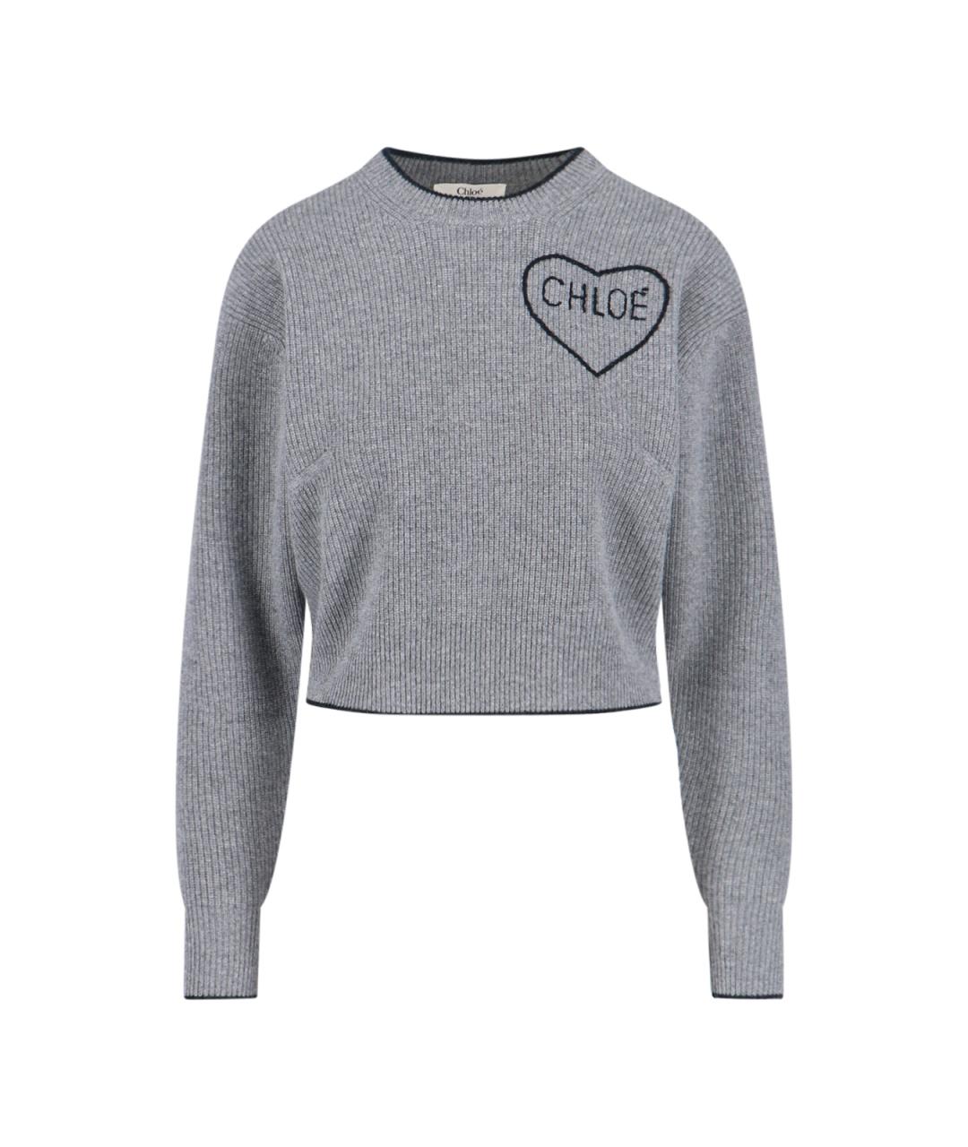 CHLOE Серый шерстяной джемпер / свитер, фото 1