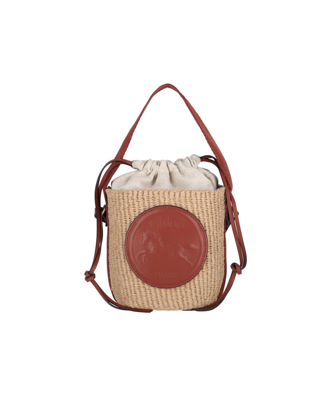 CHLOE Бежевая пелетеная сумка через плечо, фото 1