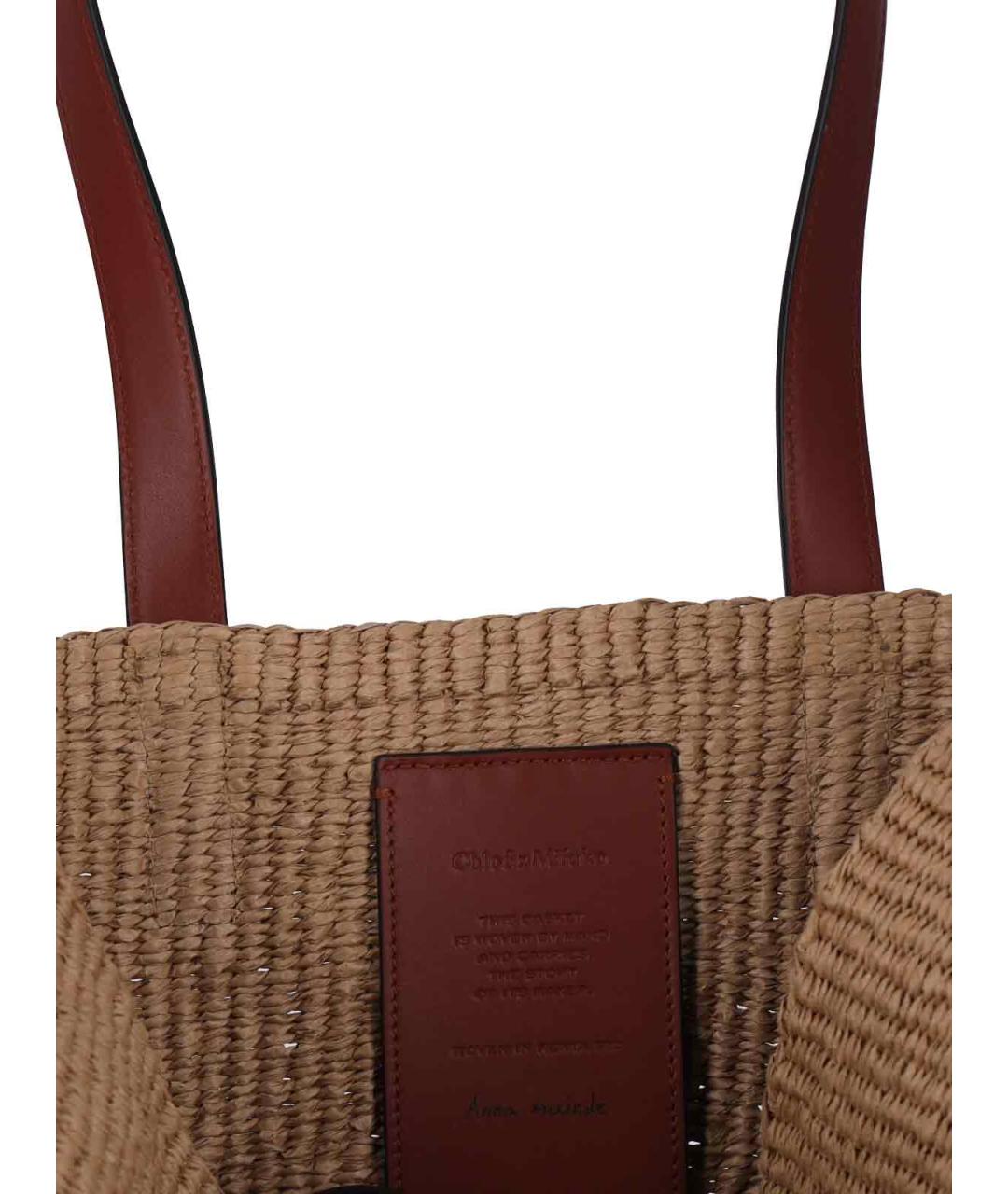 CHLOE Бежевая пелетеная сумка тоут, фото 4